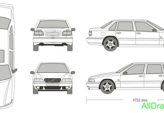 Volvo S70 (2000) (Volvo C70 (2000)) - drawings (figures) of the car
